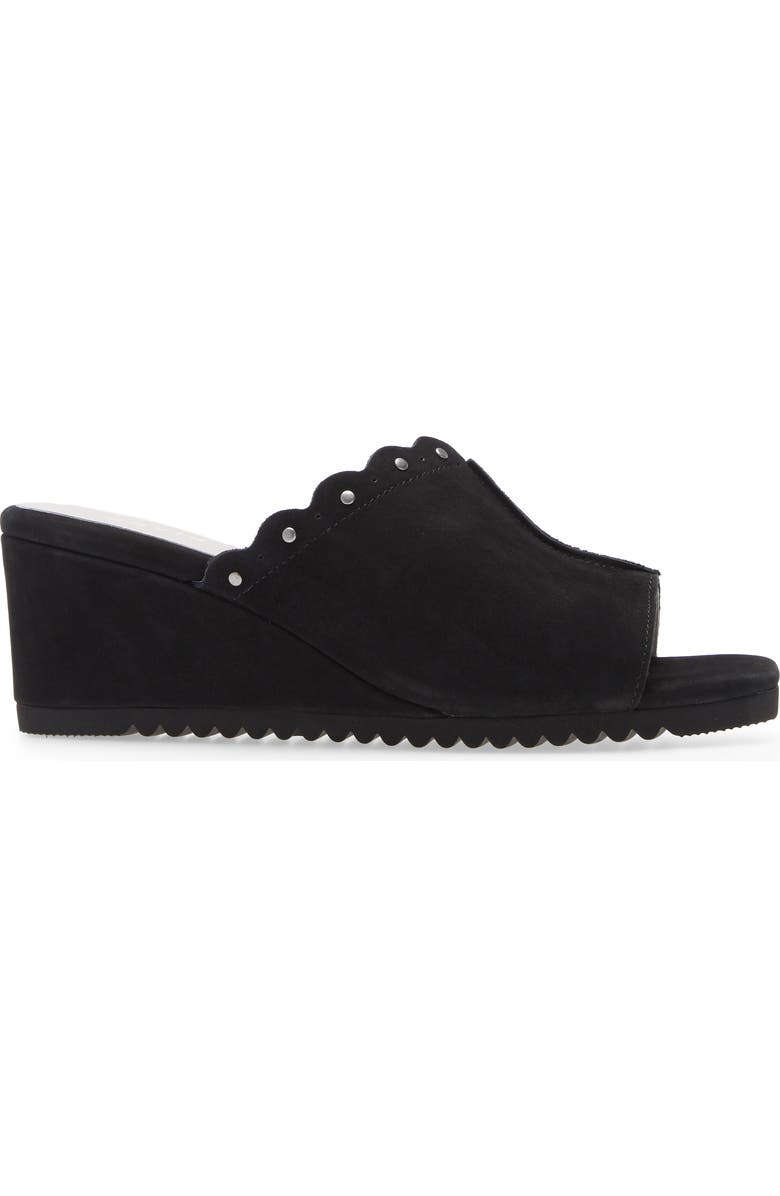 David Tate Song Wedge Sandal, Alternate, color, Black Nubuck Leather