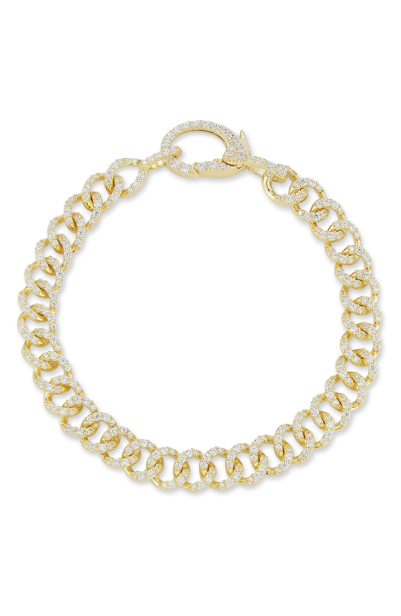 14k Gold Plated Pavé Link Bracelet