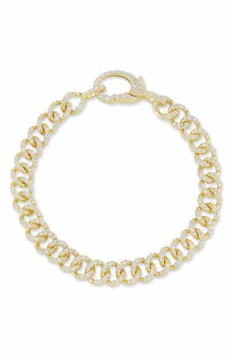 14k Gold Plated Pavé Link Bracelet