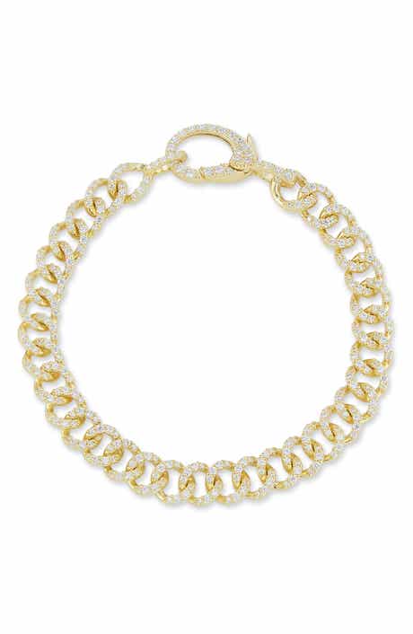 14k Gold Plated Pavé Link Bracelet