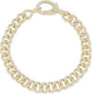 SPHERA MILANO 14k Gold Plated Pavé Link Bracelet