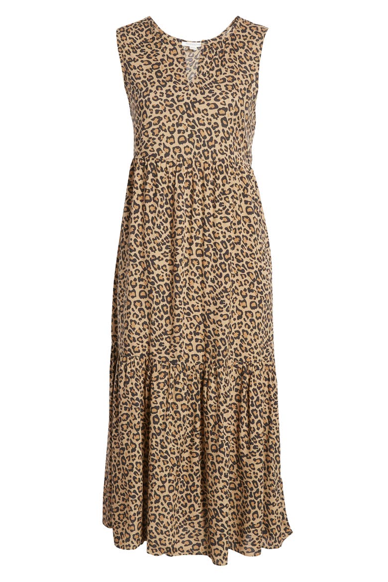 Ireana Tiered Ruffle Midi Dress, Alternate, color, ANIMAL