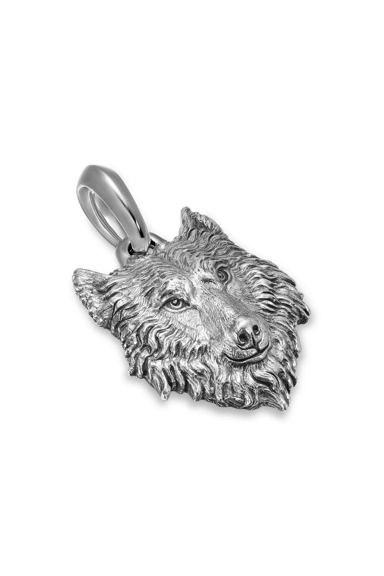 Petrvs Sterling Silver Wolf Amulet, Main, color, SILVER