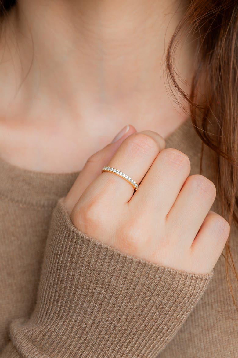 Eternity Pave Ring, Alternate, color, 18k Gold Over Sterling Silver