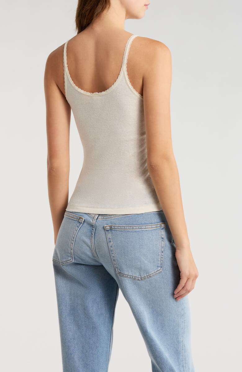 Re/Done Lace Trim Graphic Camisole, Alternate, color, Vintagewhite