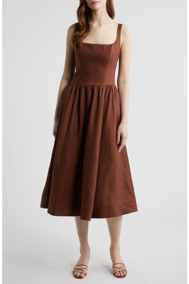 Janu Linen Sundress, Alternate, color, CHOCOLATE CAKE