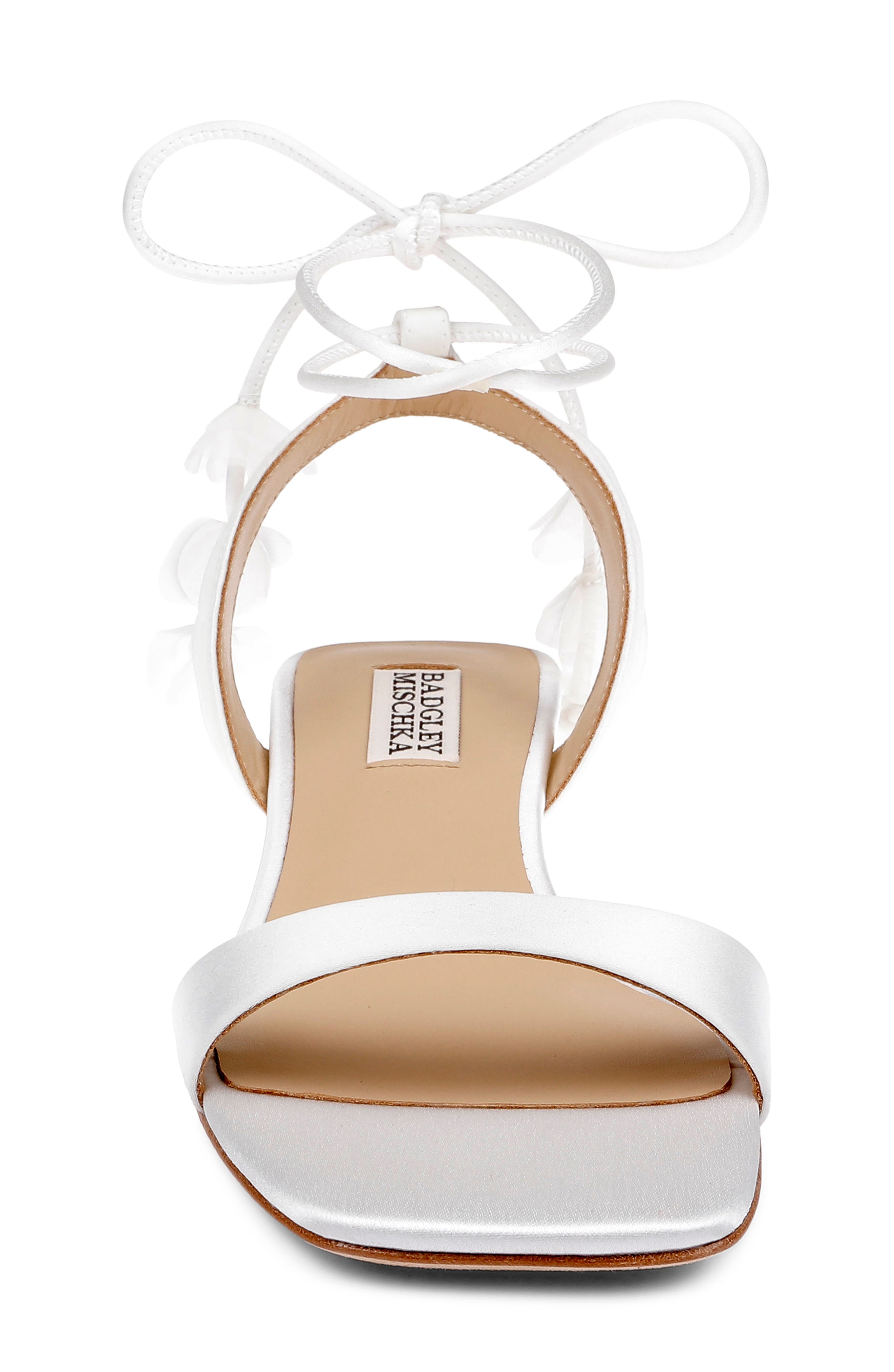 Badgley Mischka Collection Westfield Ankle Wrap Sandal, Alternate, color, White Satin