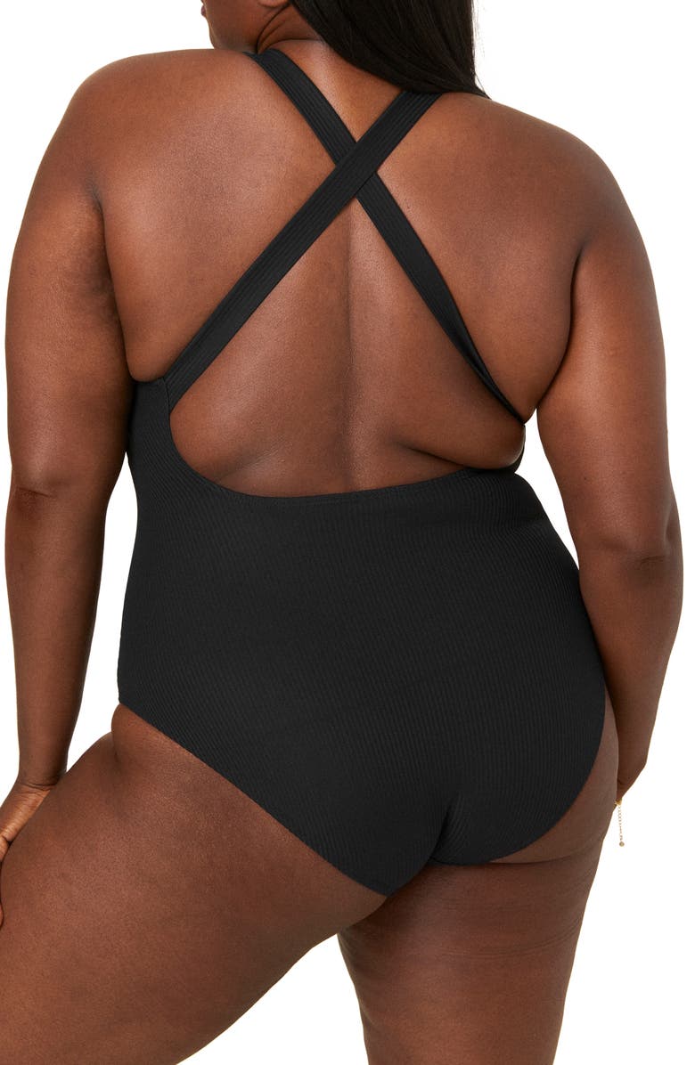 Andie Tulum One-Piece Swimsuit, Alternate, color, Black