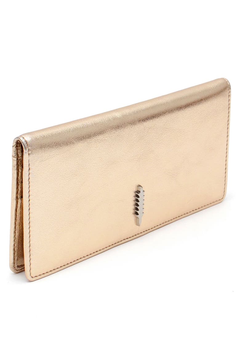 Anna Bifold Leather Wallet, Alternate, color, LIGHT GOLD