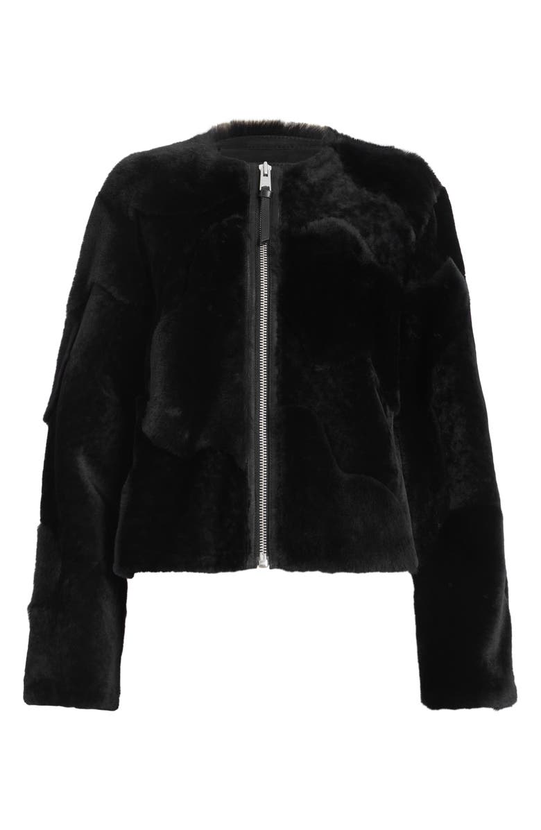 AllSaints Hania Relaxed Fit Genuine Shearling Jacket, Alternate, color,