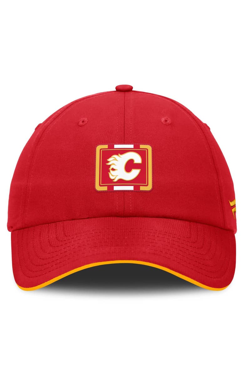FANATICS Men's Fanatics Red/Gold Calgary Flames Authentic Pro Ripstop Adjustable Hat, Alternate, color, Red