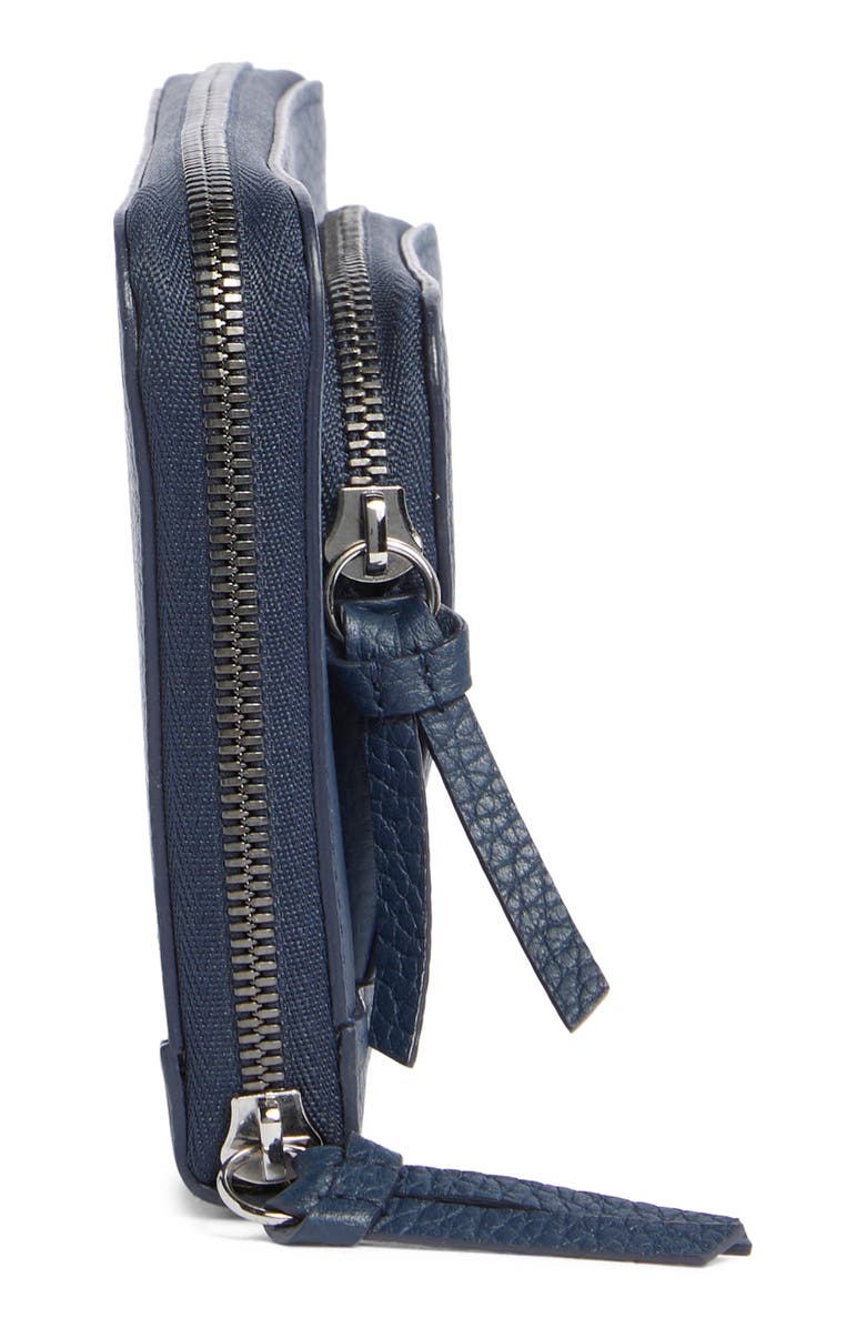 Longchamp Le Roseau Zip Wallet, Alternate, color, Navy