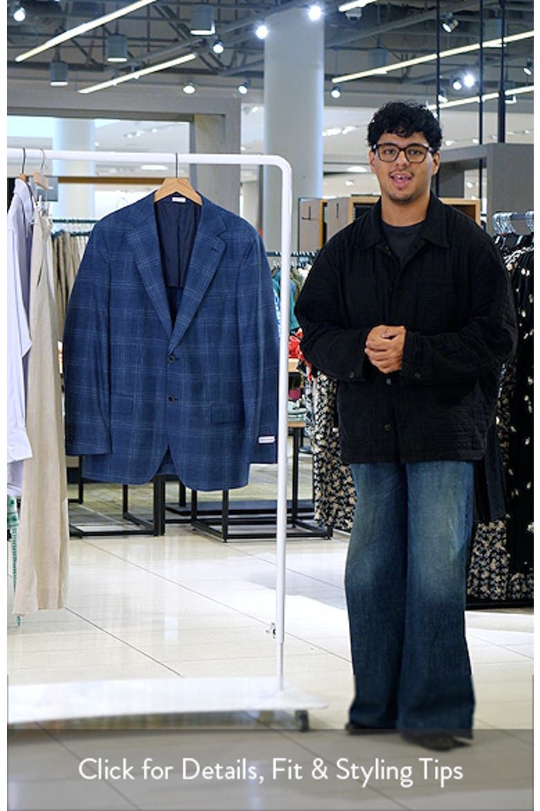 Hyperlight Soft Blue Plaid Slub Wool & Silk Blend Sport Coat video