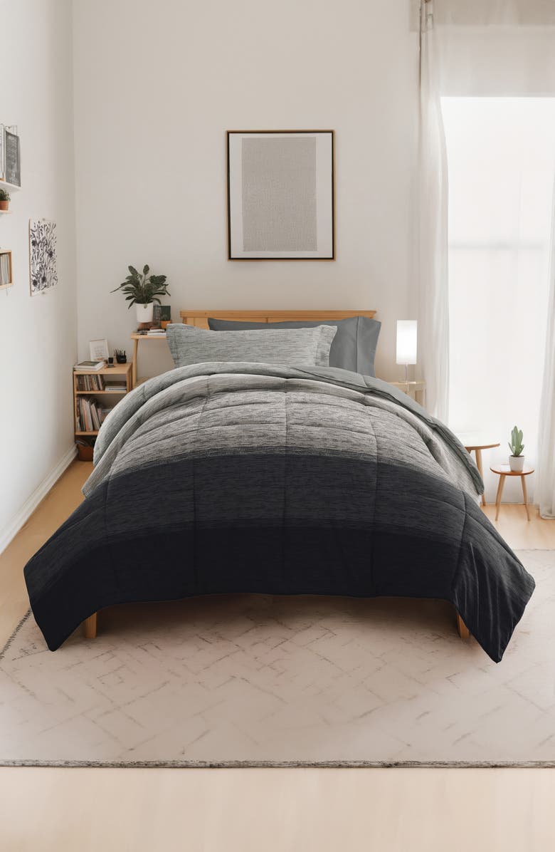 HOMESPUN Ultimate College Essentials Bedding Bundle., Alternate, color, Ombre Gray