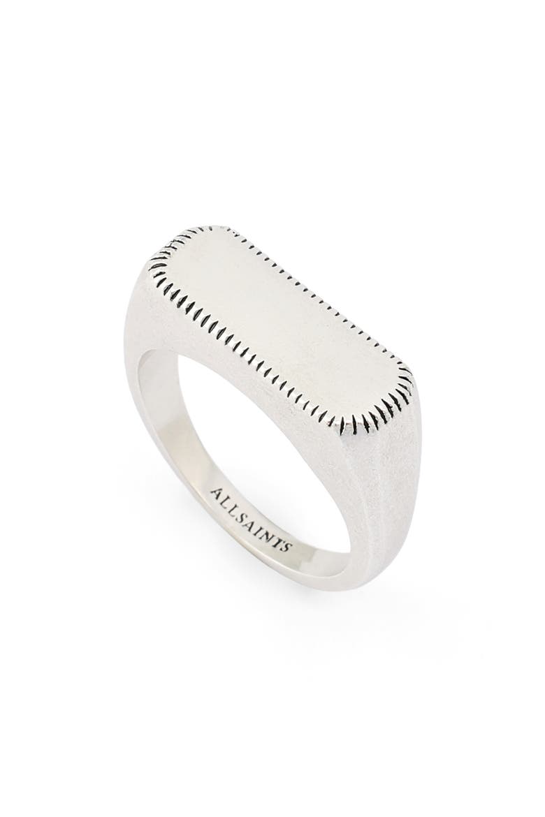 Smooth Rectangular Signet Ring, Main, color, WARM SILVER