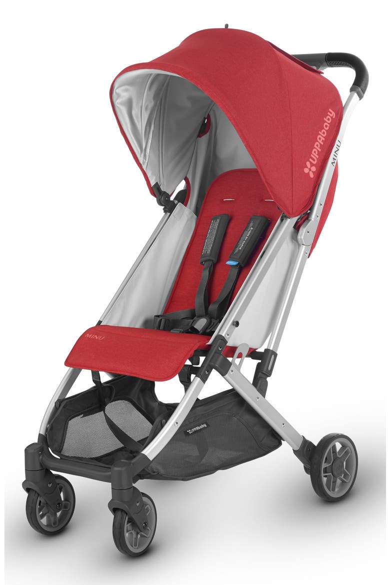Minu Stroller, Alternate, color, RED/ SADDLE LEATHER