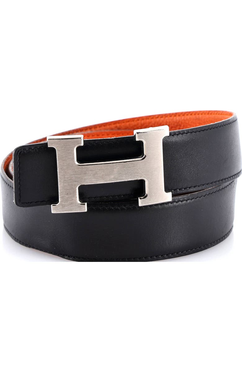 Pre-Owned Hermes Constance Reversible Belt Leather Medium, Main, color, Black