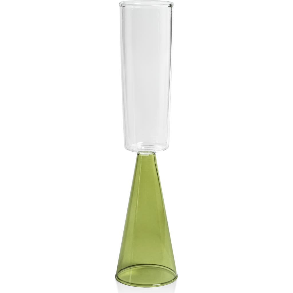 Zodax Viterbo Set Of 4 Champagne Flutes In Green