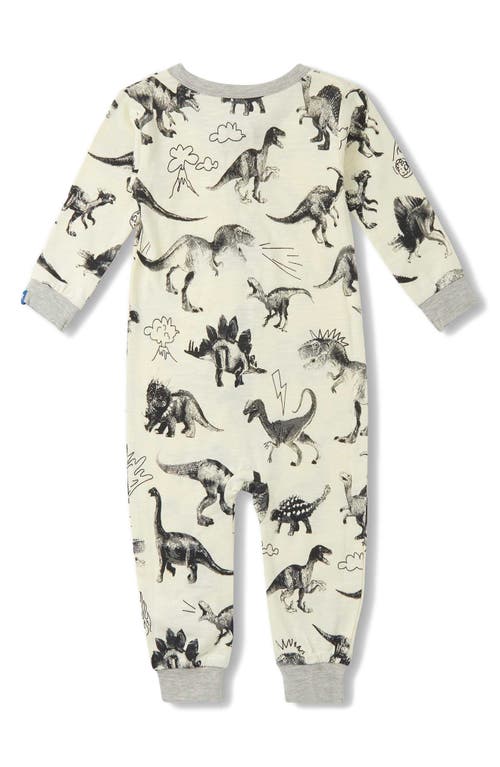 Hatley Dinosaur Print Cotton Romper In Cami Lace