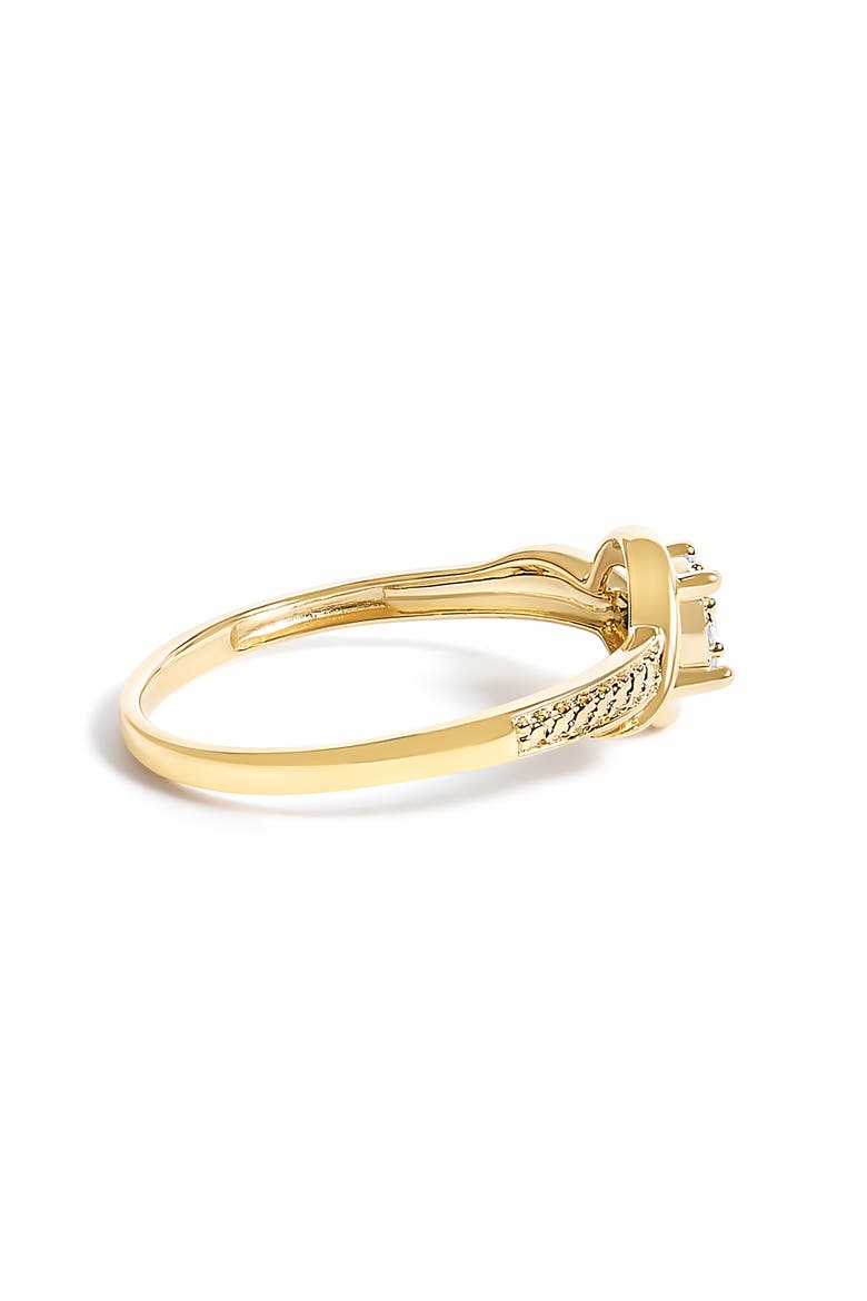 10K Yellow Gold Diamond Cluster Twisted Promise Ring, Alternate, color, Yellow Gold