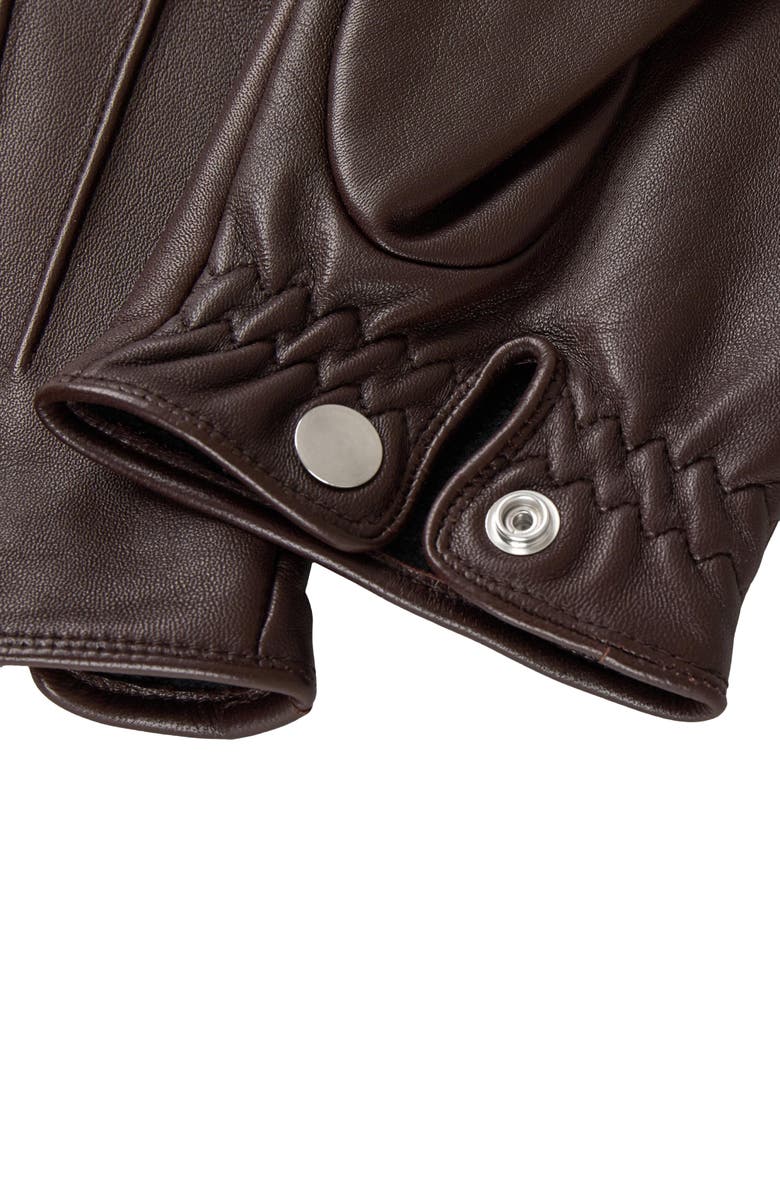 SANDRO Leather gloves, Alternate, color, Black Brown