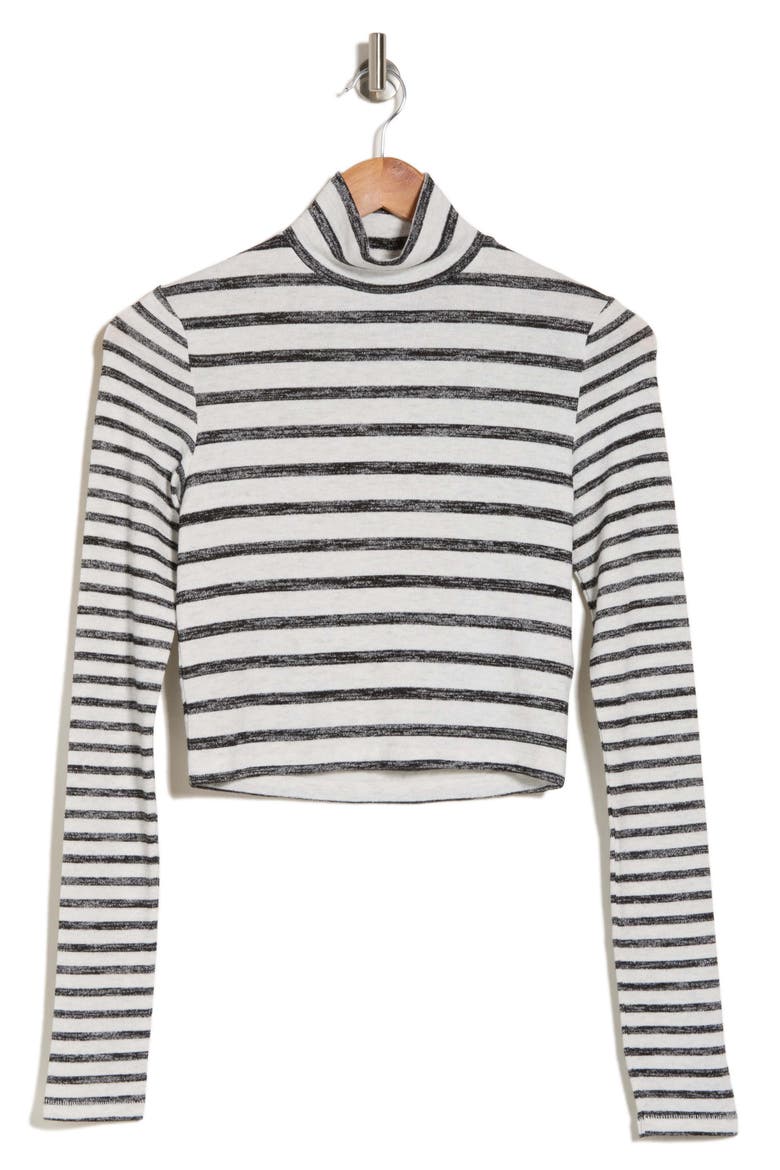 Stripe Turtleneck Long Sleeve Top, Alternate, color, GREY MULTI