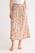 MAX STUDIO Floral Midi Skirt