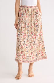 MAX STUDIO Floral Midi Skirt