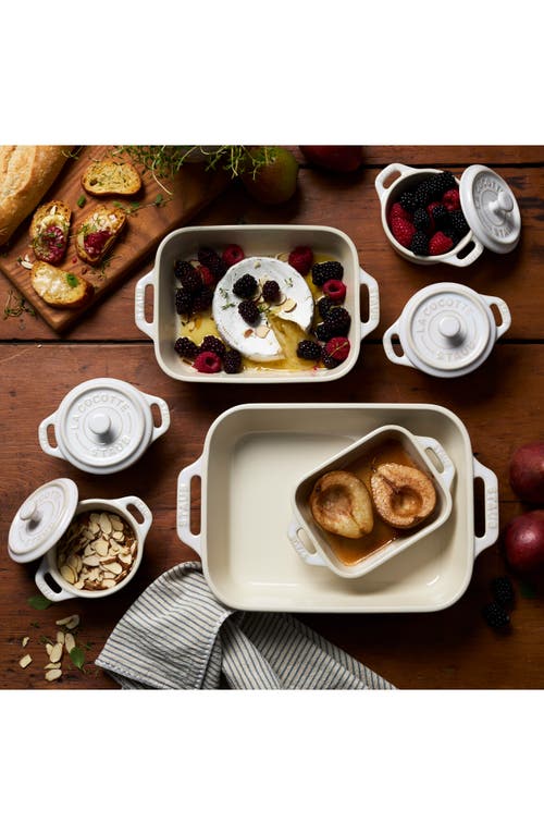 Staub 4-piece Mini Round Cocotte Set In White