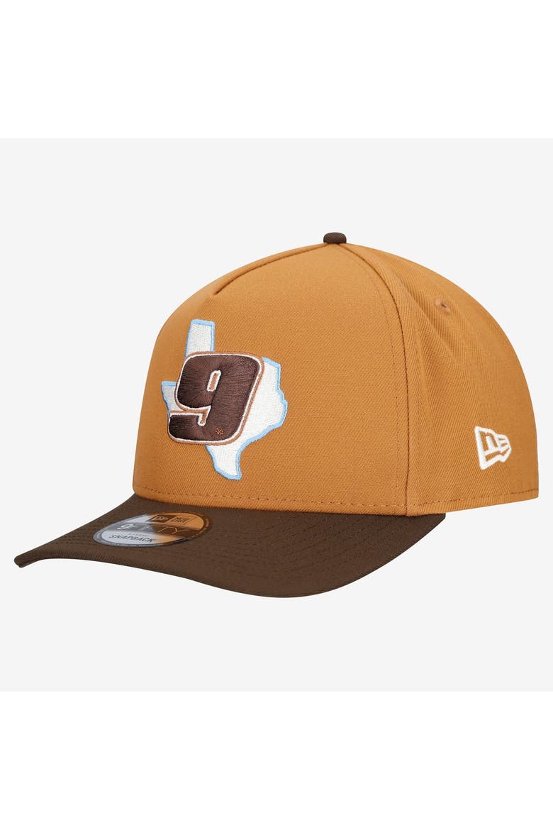 Men's New Era Brown Chase Elliott A-Frame 9FIFTY Snapback Hat, Alternate, color, Brown