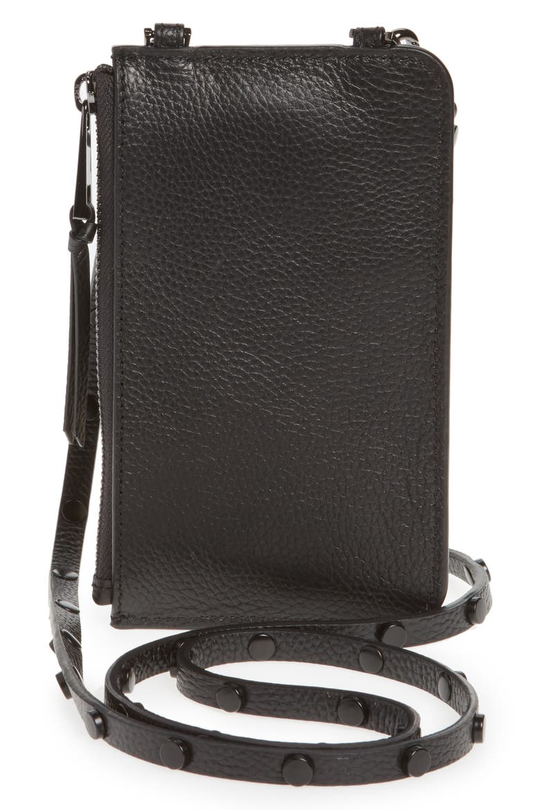 Jane Leather iPhone 7/8 & 7/8 Plus Crossbody Case, Alternate, color, BLACK/ PEWTER