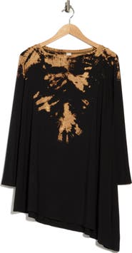 GO COUTURE Boxy Garment Dyed Tunic Top