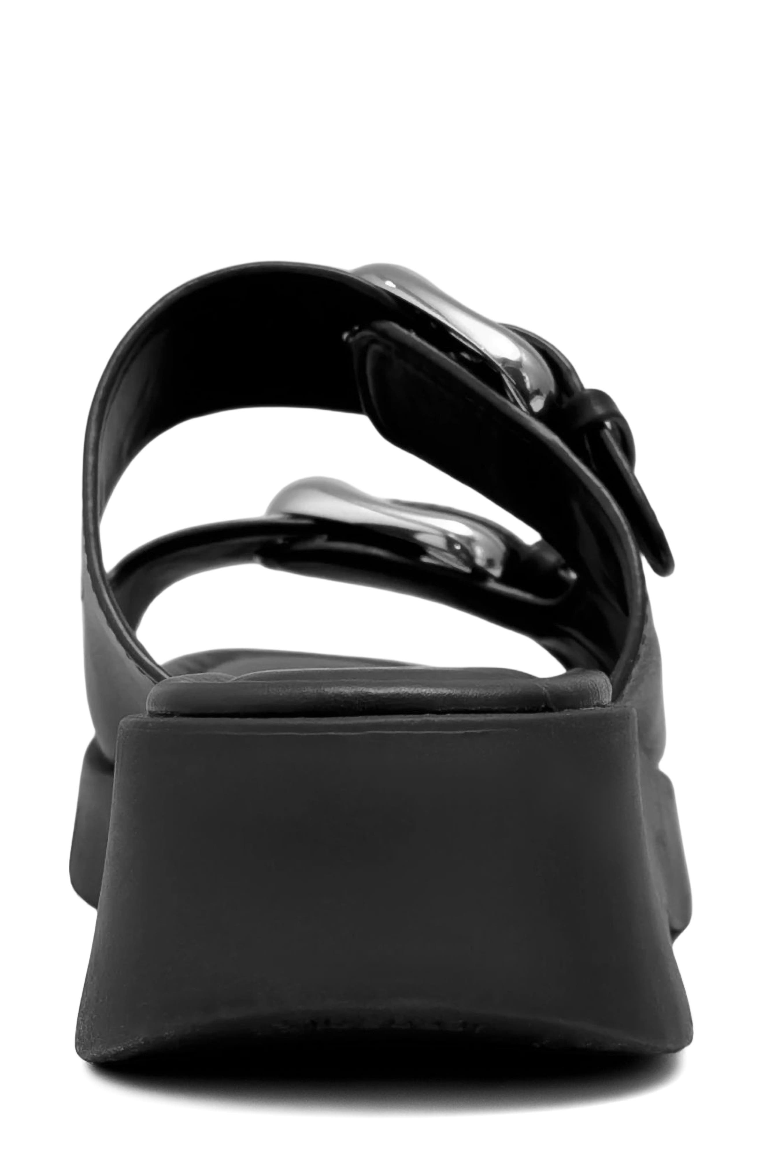 Aerosoles Faith Flatform Slide Sandal, Alternate, color, Black Fx Calf