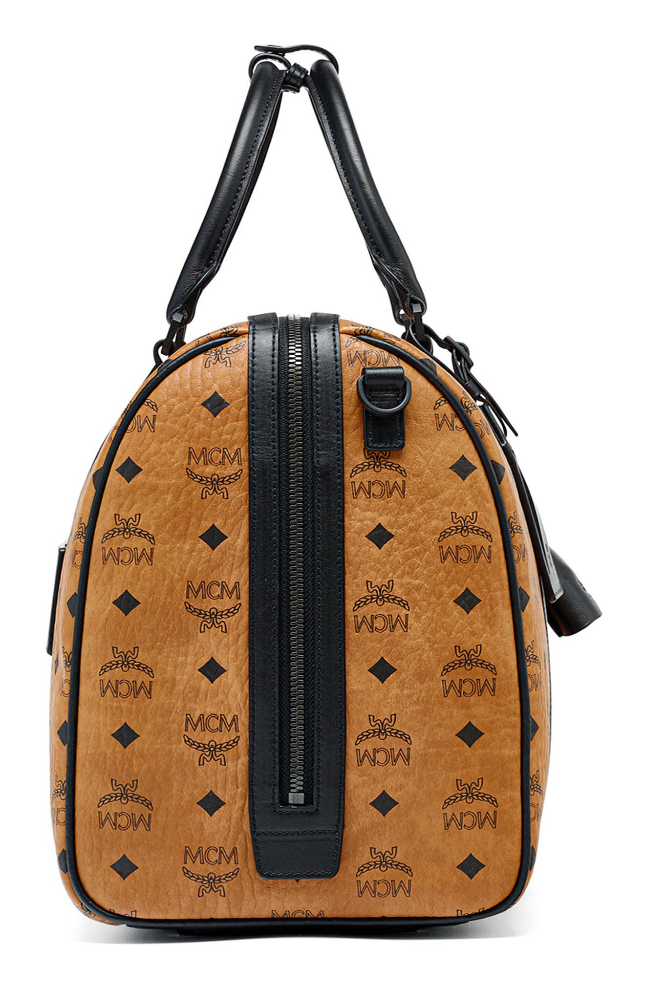 MCM Traveler Visetos Coated Canvas Duffle Bag, Alternate, color, 