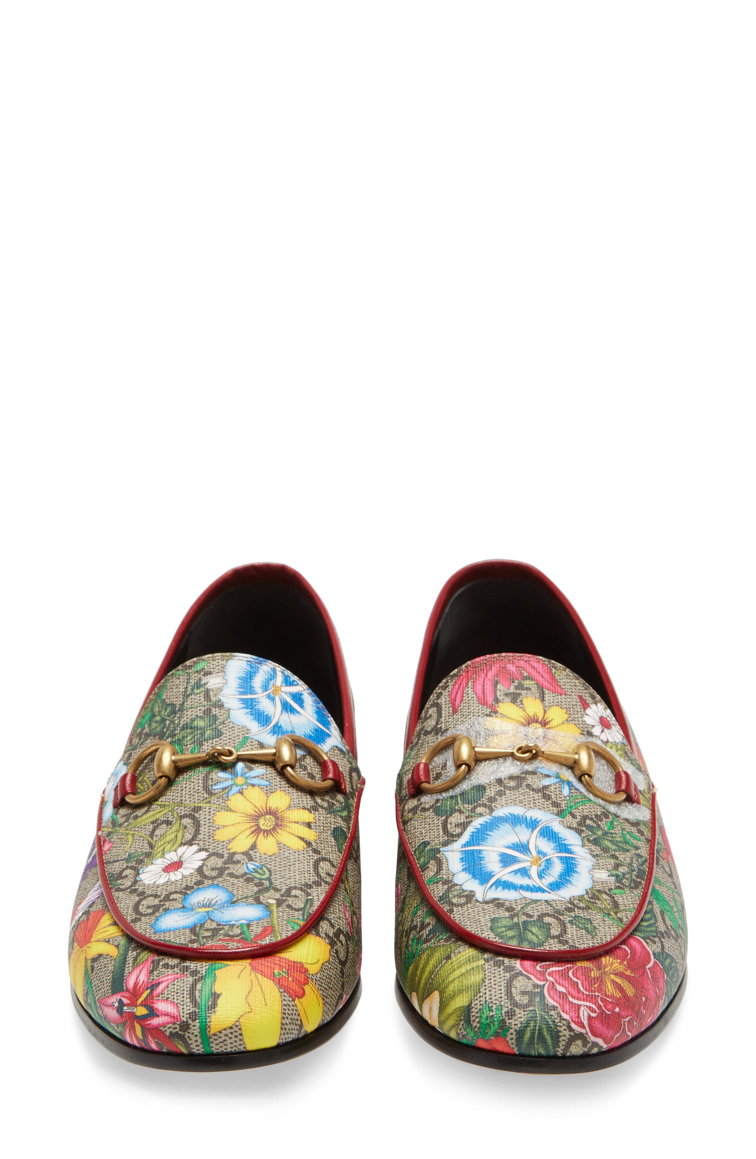 Gucci New Jordaan Floral GG Supreme Loafer, Alternate, color, 