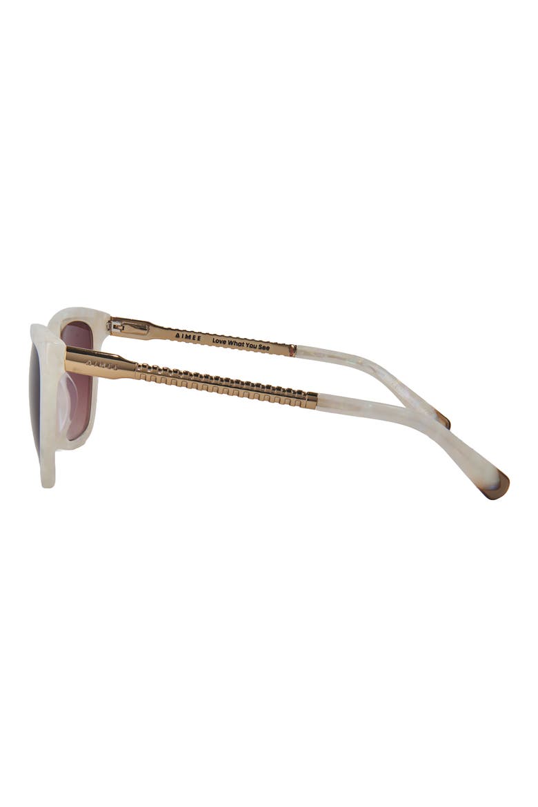54mm Gradient Square Sunglasses, Alternate, color, BONE