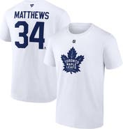 FANATICS Men's Fanatics Auston Matthews White Toronto Maple Leafs Authentic Stack Name & Number T-Shirt