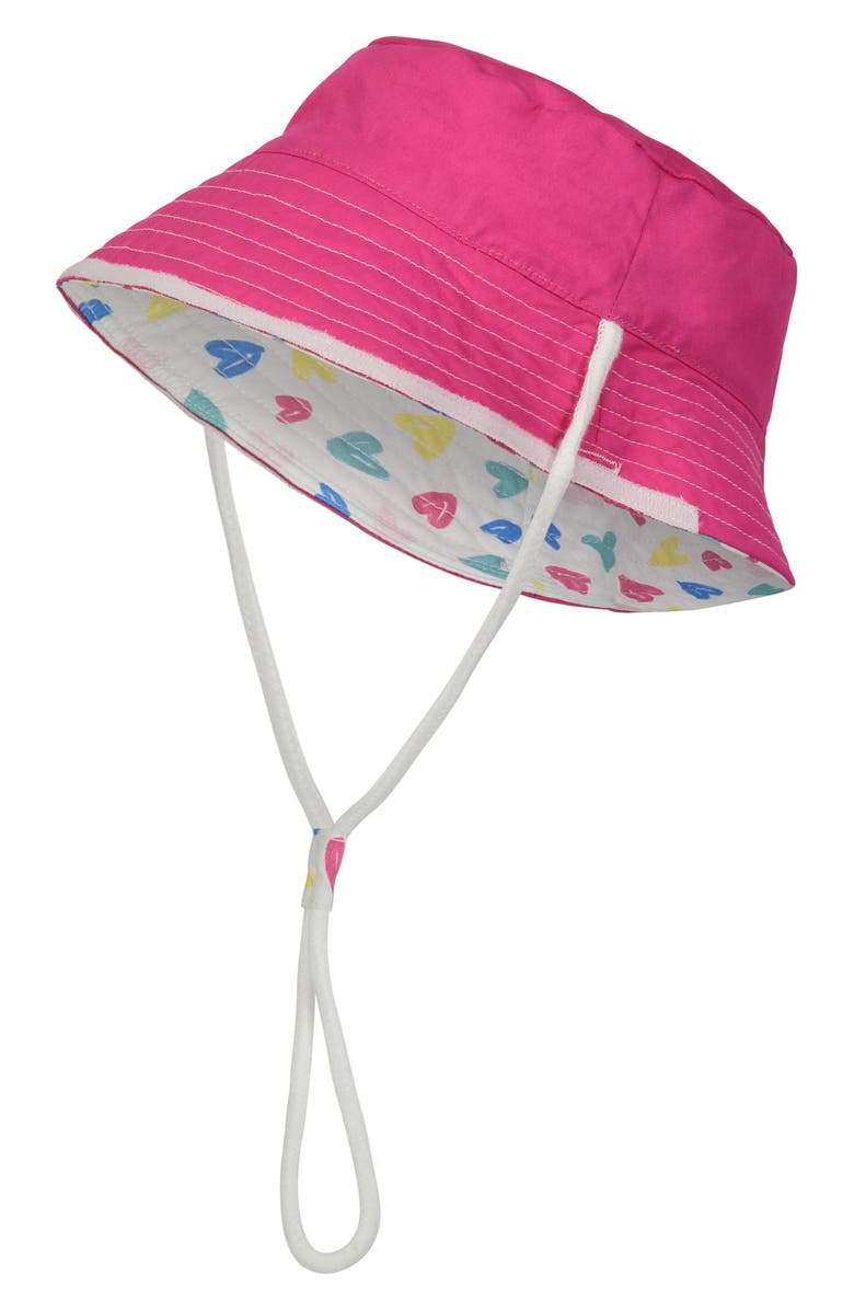 Andy & Evan Reversible Heart Print Bucket Hat with Removable Shield, Alternate, color,