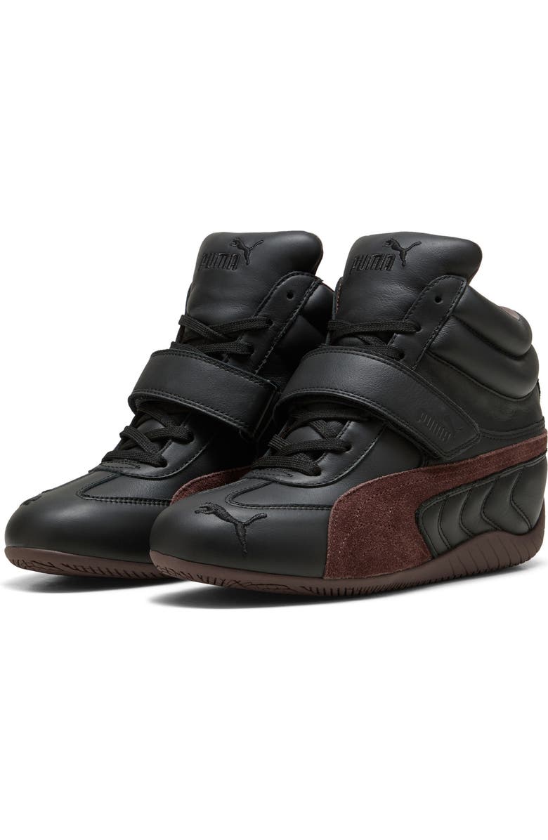 PUMA Speedcat Wedge Leather Sneaker, Main, color, Puma Black/ Chocolate Brown