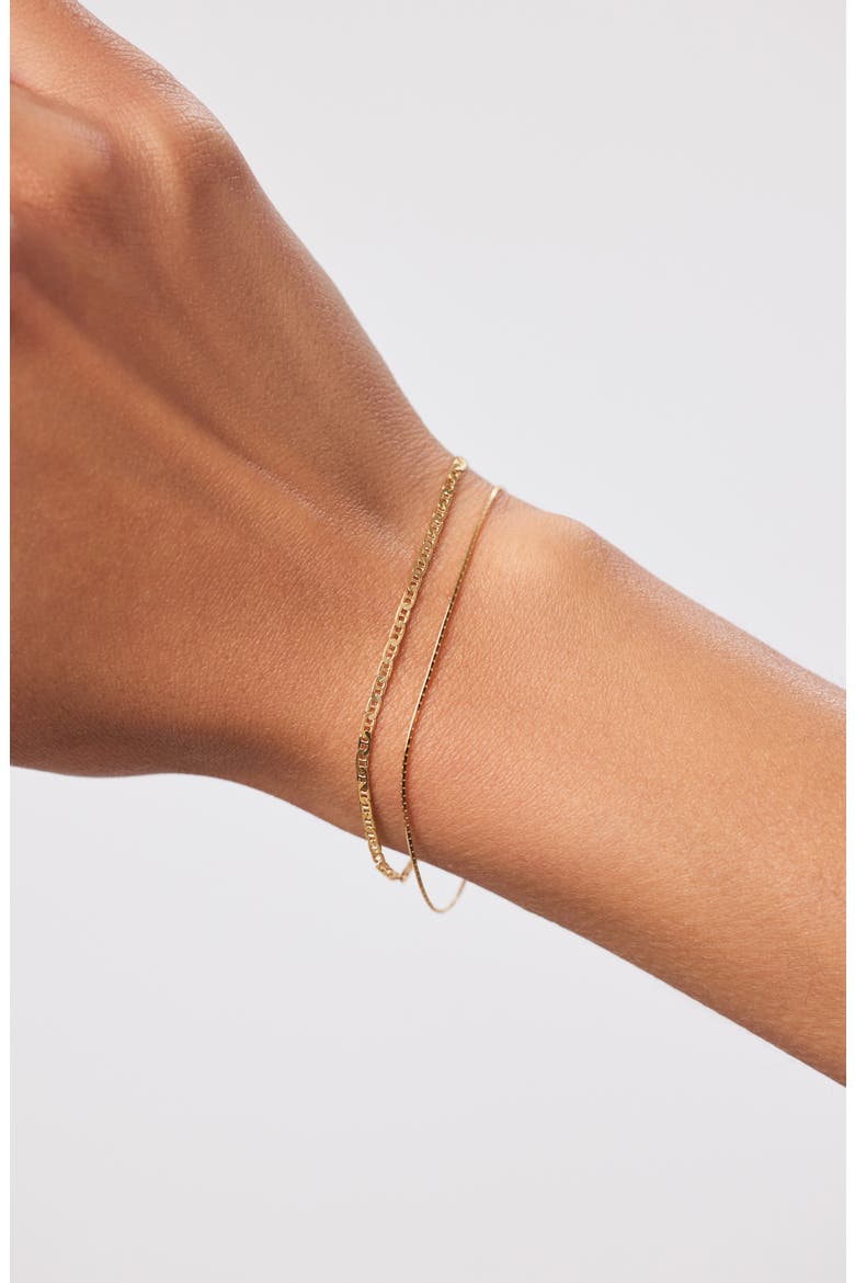 Solid Yellow Gold - Silk Chain Bracelet, Alternate, color, Gold