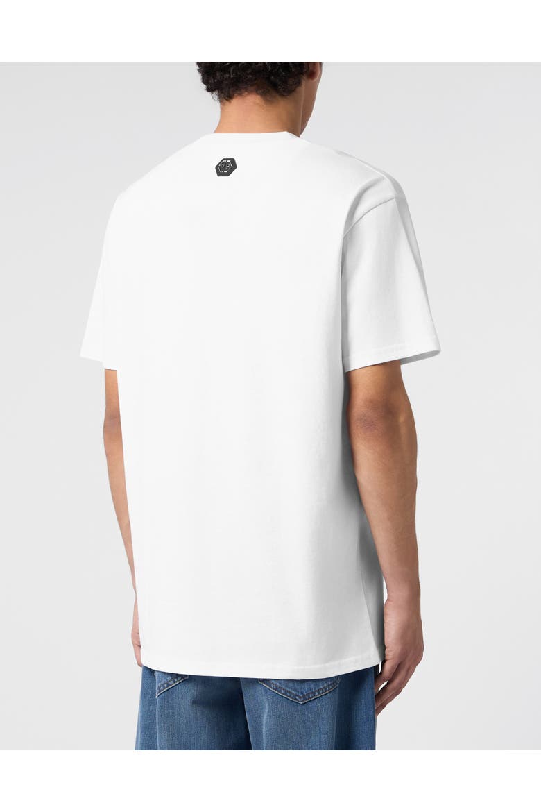 Round Neck T-Shirt Multicolor Teddy Dollar Men, Alternate, color, white