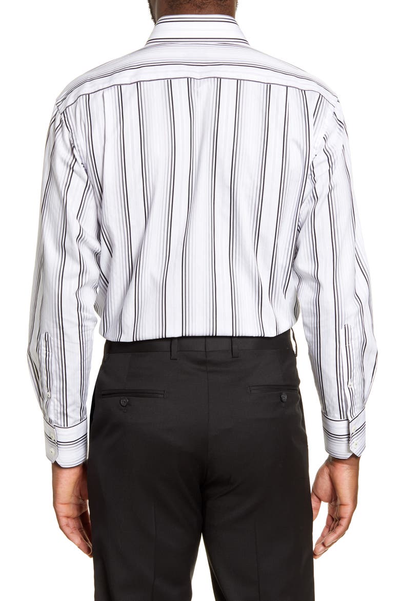 Trim Fit Stripe Dress Shirt, Alternate, color, WHITE