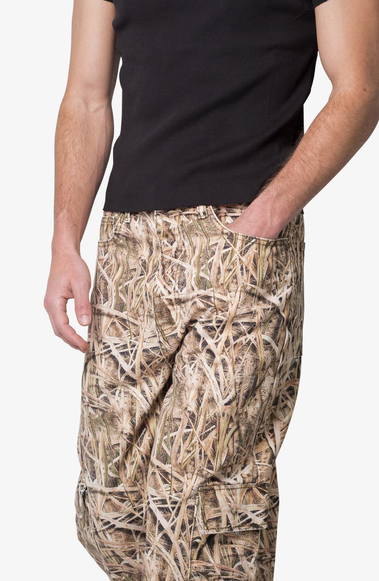 mnml Void Baggy Cargo Jeans, Alternate, color, Grass Camo