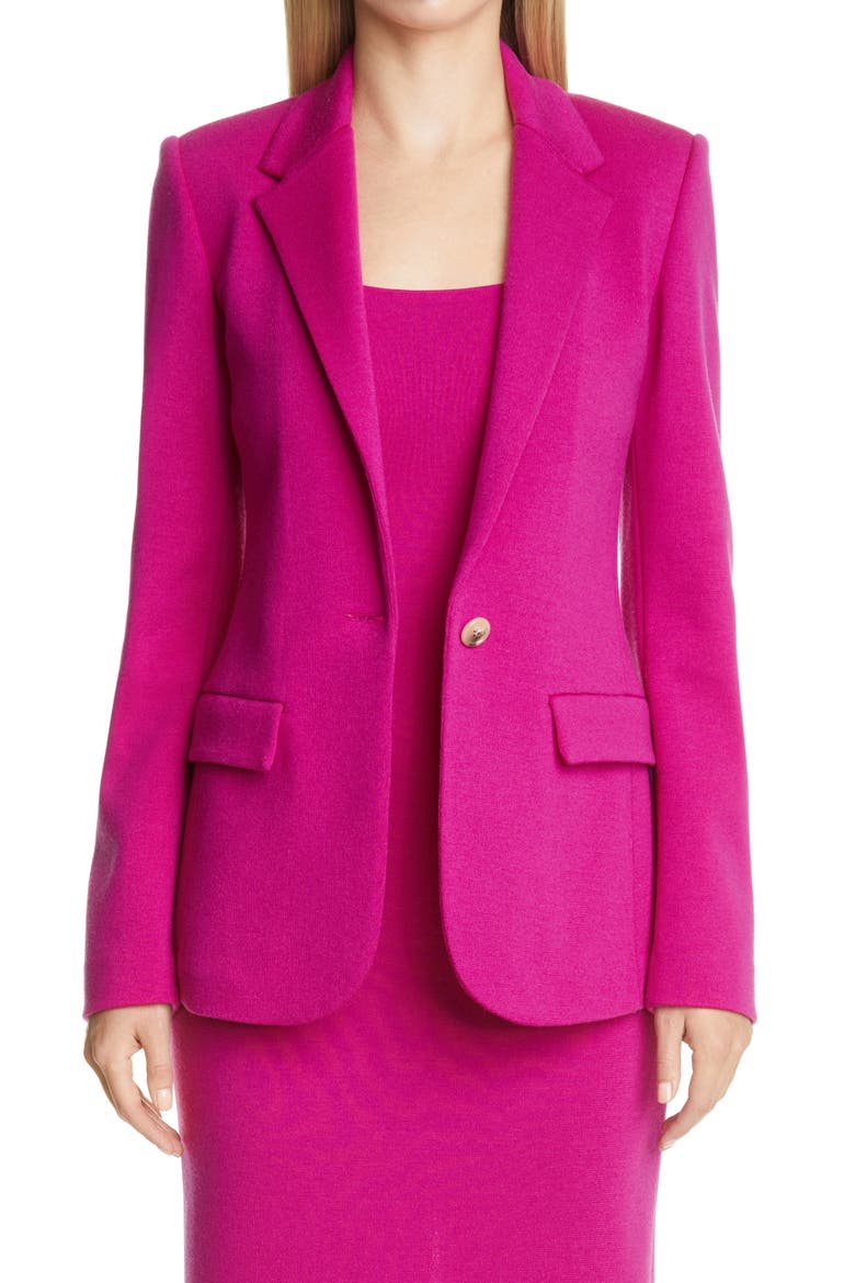 Notch Collar Milano Knit Jacket, Main, color, ORCHID