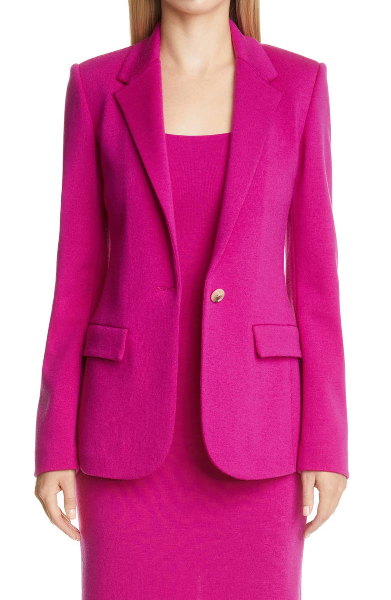 St. John Collection Notch Collar Milano Knit Jacket, Main, color,