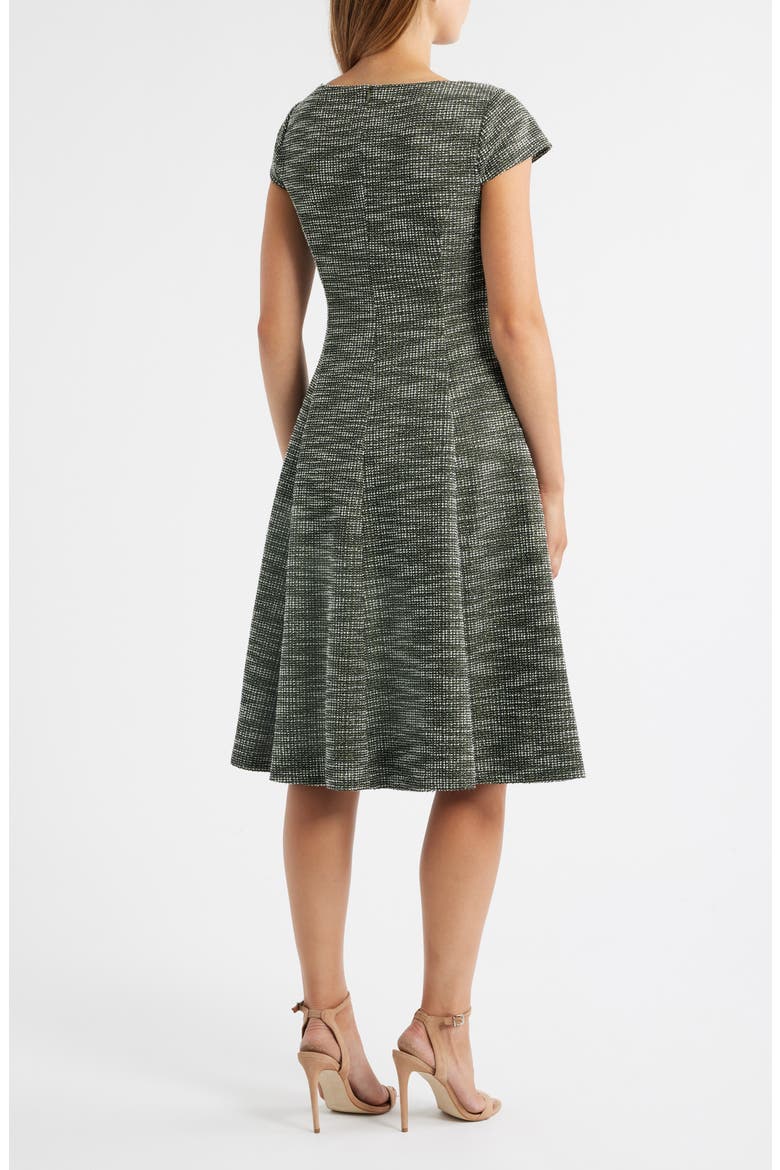 Cap Sleeve Fit & Flare Dress, Alternate, color, OLIVE