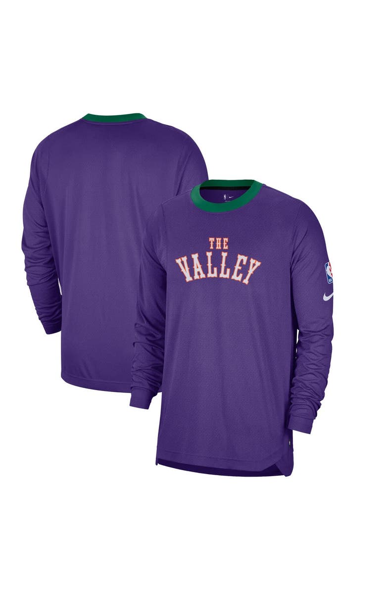 Nike Men's Nike Purple Phoenix Suns 2024/25 City Edition Authentic Pregame Performance Long Sleeve Shooting T-Shirt, Main, color, 