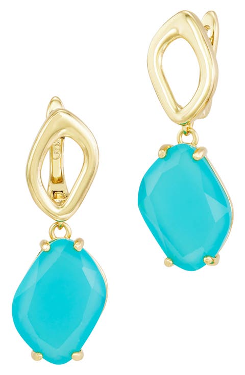 Faceted Stone Drop Earrings