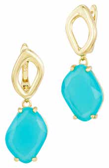 Faceted Stone Drop Earrings