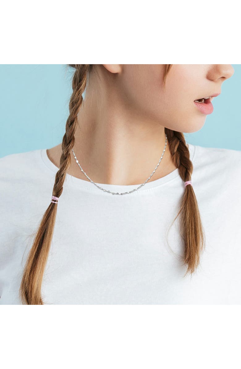 DELMAR Sterling Silver Enamel Heart Chain Necklace, Alternate, color, Silver